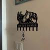 1pc, Wall Two Horse Head Metal Key Hanger, Multi-Purpose Clothes Bag Key Hook, Decorative Living Room Wall Hook, Metal Wall