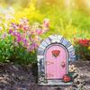Garden Miniature Scene Wooden Ornament With Fairy Door For Home Decor