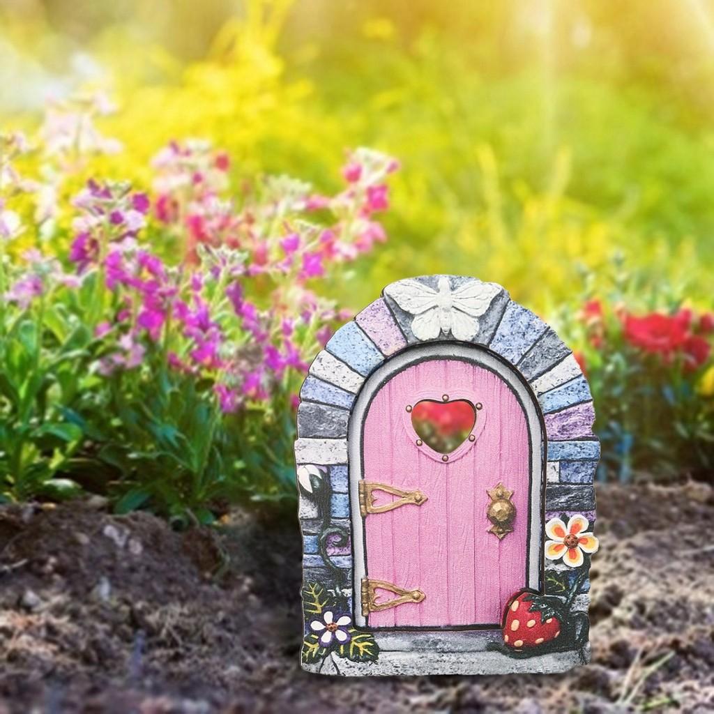 Garden Miniature Scene Wooden Ornament With Fairy Door For Home Decor