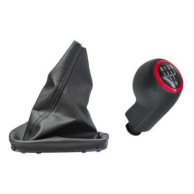 Red 5 Gear Knob and Gear Boot for Opel Corsa D