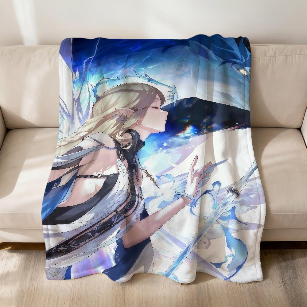game Wuthering Waves Cartethyia Flannel soft warm plush blanket for sofa living room pet hogar bedroom gift home Car portable