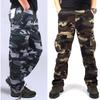 Herren Armygrün Camouflage Lässige Weite Gerade Hose - Übergröße Outdoor Sport Overalls