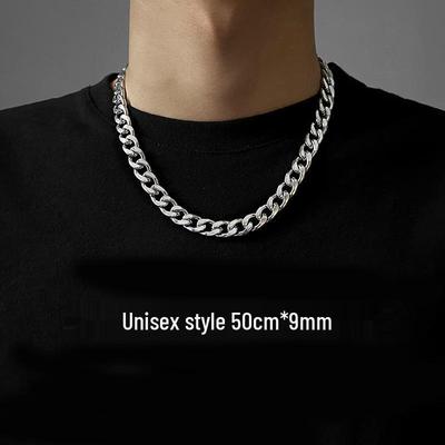 Beliebte Titanstahl Edelstahl Herren Hip-Hop NK Breite Flache Dicke Kette Halskette