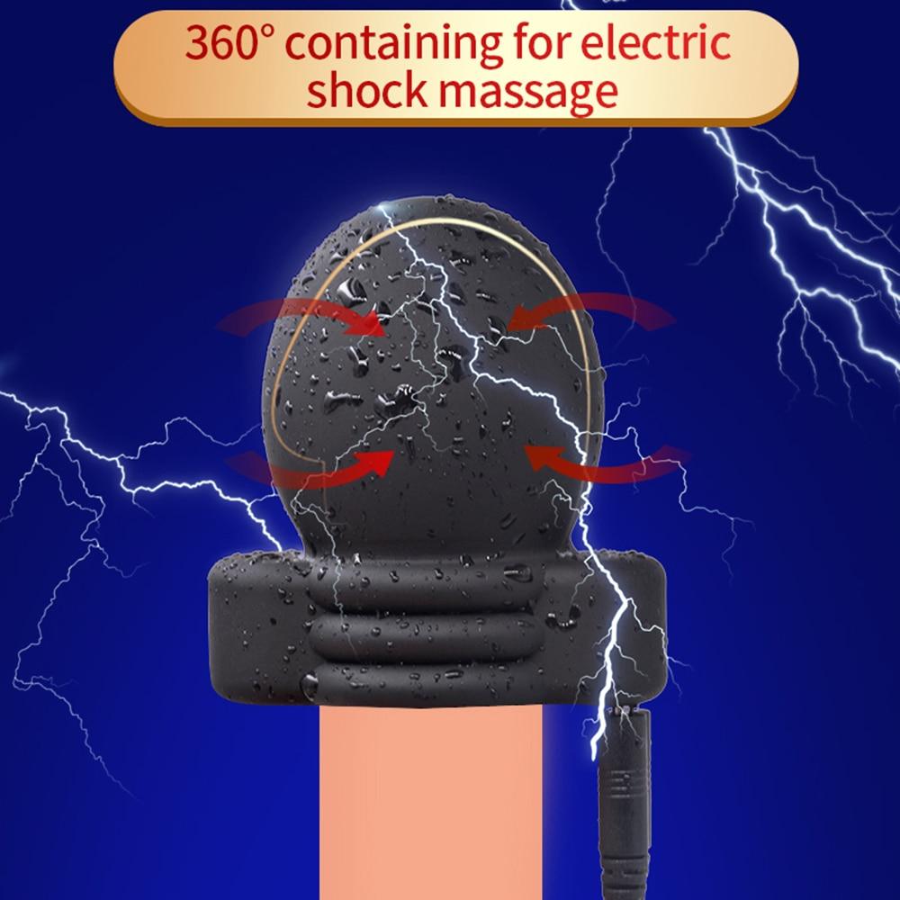 Electric Shock Glans Vibrator For Men Masturbator Dildo Vibrator Penis Trainer Delay Lasting Trainer Sex Toys For Adult Sex Shop