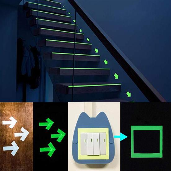 10m Self Adhesive Luminous Photoluminescent Tape Glow In Dark Home Warning Decor