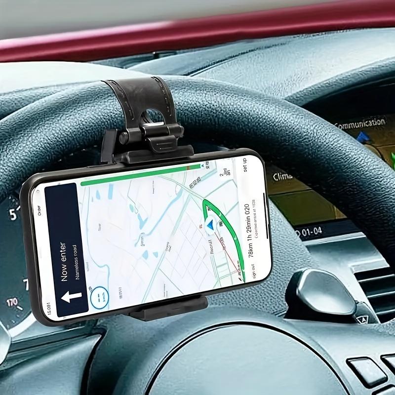 1pcs Car Phone Holder Mounted On Steering Wheel Cradle Smart Mobile Phone Clip Mount Holder Car Accessories Interior Mounts