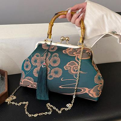 Retro Wooden Dinner Bag for Women Simple Formal Beautiful Crossbody Daily Use Ladies Bag