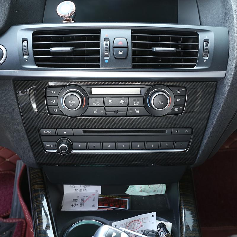 For BMW X3 X4 F25 F26 2011-17 ABS Carbon Fiber Interior Center Control Panel Air Conditioner Air Vent Frame Trim Car Accessories