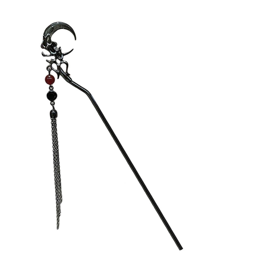 Butterfly Pendant Hairpin Stylish Metal Hair Accessories Ancient Style Curly Hair Headdress with Tassels for Women