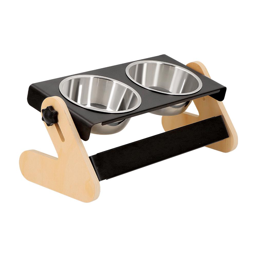 Raised Cat Bowls Pet Feeder 2-in-1 Double Stainless Steel Bowls Tilted and Rotatable Design for Cats Puppies Small Dogs Supplies