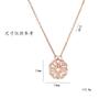 Women's Japanese Korean Folding Fashion Two-Wearing Four-Leaf Flower Heart-to-Heart Clavicle Necklace Zircon Copper Water-Wave