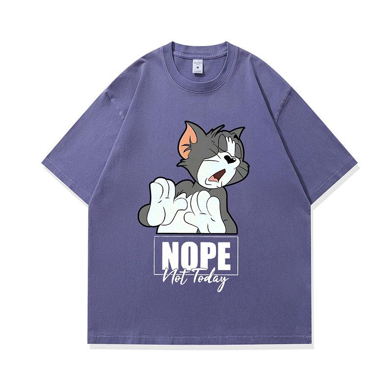 Trendy Brand Printed Short-Sleeved T-Shirt For Men And Women Loose Summer Casual Couple Oversize High Street Half-Sleeved T-Shirt