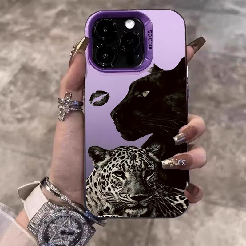 Cool Leopard Black Panther Case For iPhone 17Air 16 15 14 13 12 11 Pro Max Plus Animal Pattern Luxury Shockproof Hard Cover