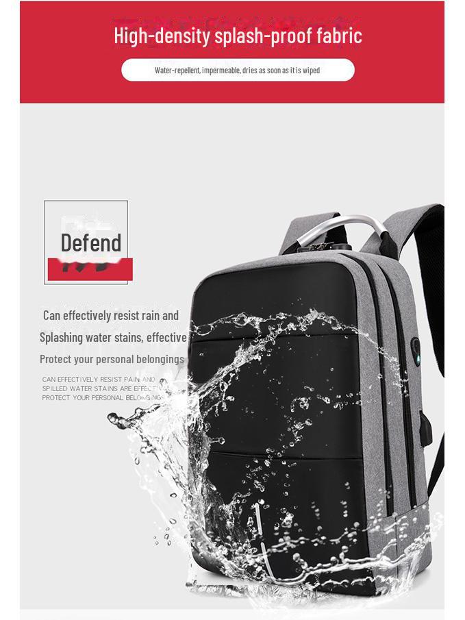 Men's Anti-Theft Fashion Backpack with USB, Multi-Capacity Design, Perfect for Business and Students