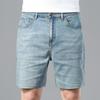 Ultra-thin Tencel Soft Denim Shorts Men's Loose Straight Casual Stretch Versatile Quarter Shorts Summer Trend