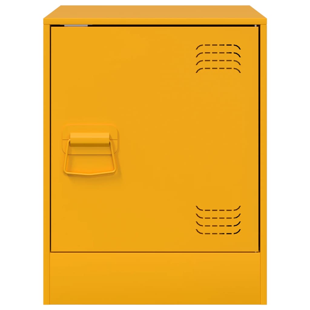 Nightstands 2 Pcs. Mustard Yellow 34.5 X 39 X 44 Cm Steel