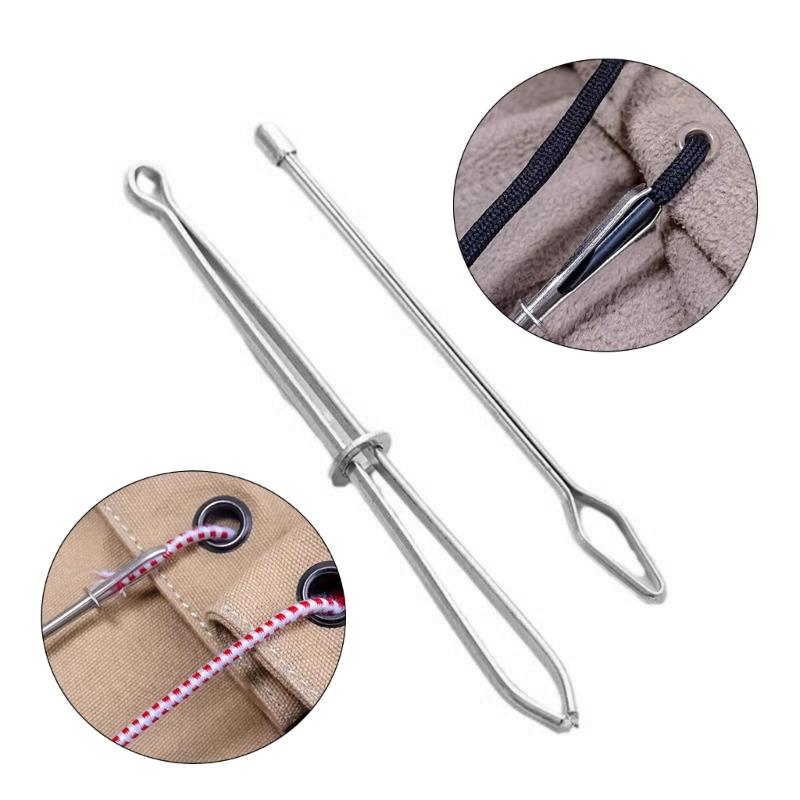 Elastic Cord Insertion Clip Metal Drawstring Threaders Tweezers Elastic Rope Threading Tool For Hoodies Pants Clothing