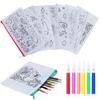 5pcs Pen Bag Stationery Storage Supplies Graffiti Cartoon Pattern Storage Bag for Children Colored Zipper Bags Portable TMZ