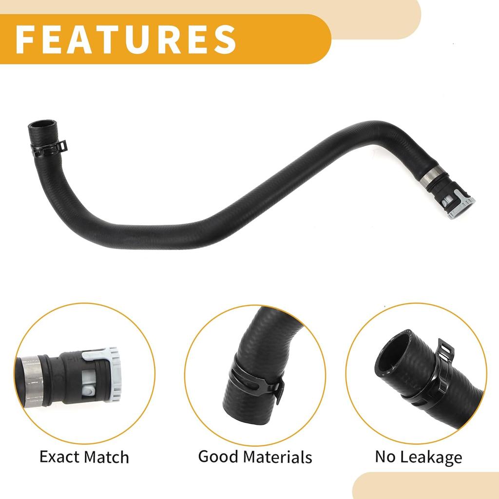 HVAC Heater Hose No.BV6118K579FD Engine Radiator Coolant Water Hose Pipe for Ford Focus III 2010-2023 Rubber Black Good Sealing