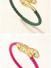 Exquisite Retro Snake Head Open Bangle: Fashionable Woven Bracelet