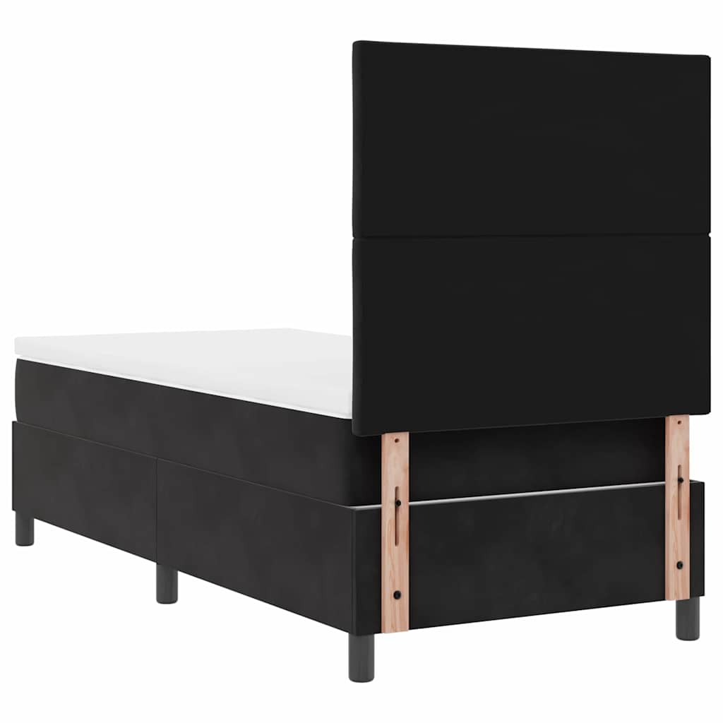 Boxspring Bed with Headboard Black 90 X 200 Cm Velvet