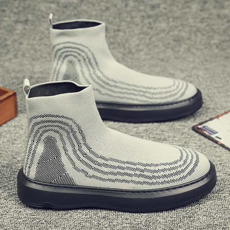 

Socks shoes men s high-top shoes summer breathable one-pedal elastic socks shoes trend versatile trendy shoes men s casual shoes 44