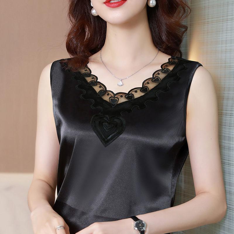 Ladies Lace Camisole Spring and Summer Suit Satin Undershirt Plus Size Sleeveless Top