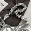 Ruched Bowknot Shoulder Bag Pu Leather Crossbody Bag Elegant Bow Underarm Bag  Women