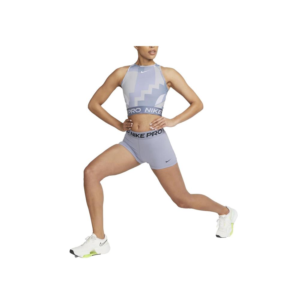 Nike Pattern Logo Print Sleeveless Short Round Neck Tank Top Women Tops Purple FD0954-536