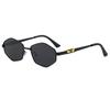 Trendy and fashionable men's polarized metal sunglasses polygonal frames personalized versatile anti-ultraviolet sunglasses European and American