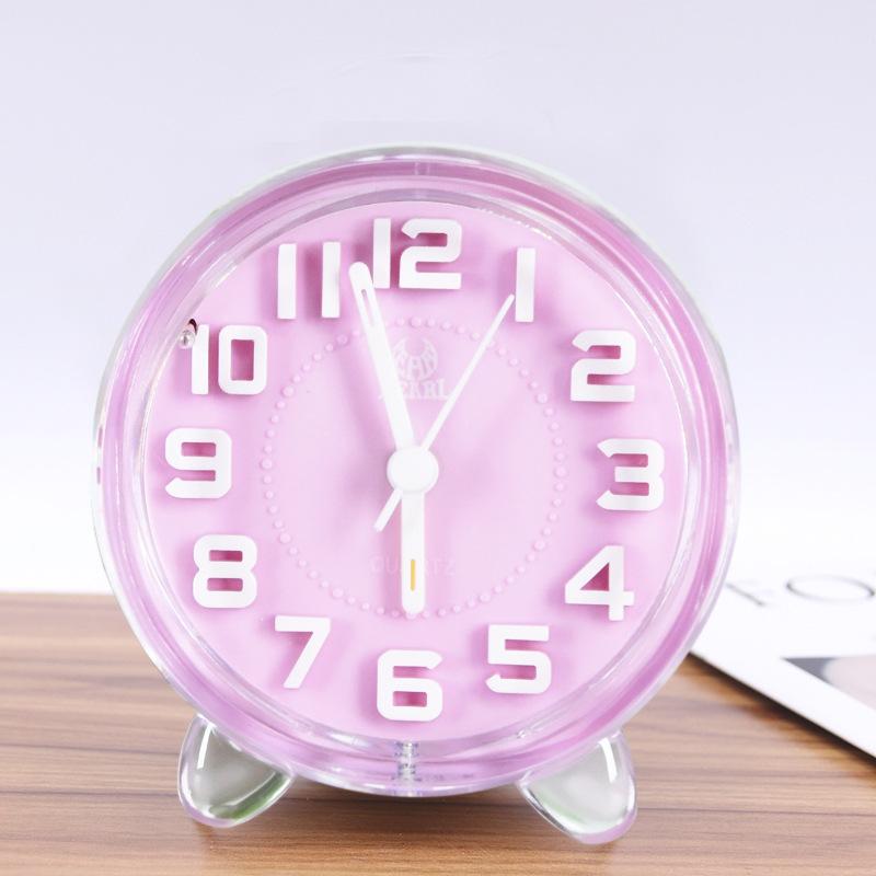 Student Children's Alarm Clock Small Alarm Clock Crystal Clock American Desktop Desk Clock Cartoon Quartz Clock Silent