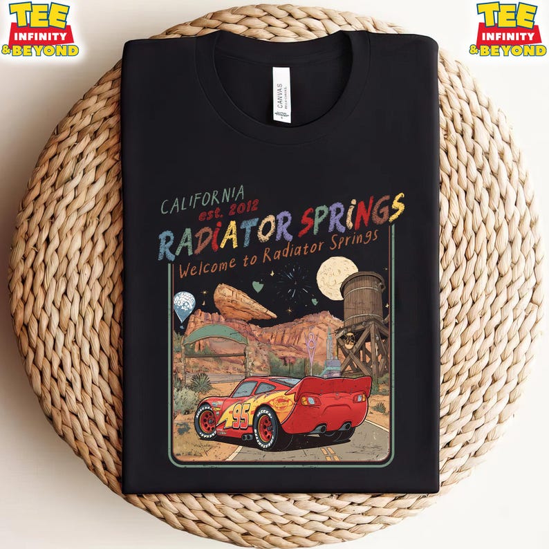 Radiator Springs T-Shirt, Lightning McQueen Cars Tee, Disney Pixar Cars Shirt, Disney California Adventure Trip Tee, Disney Vacation T-Shirt 140