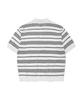 WACKY WILLY Basic Logo Striped Collar Sweater Cream