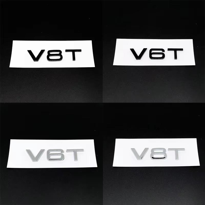 2026 3D ABS Car Styling V6T V8T V6 V8 T Fender Side Body Emblem Tail Trunk Fender Badge Sticker For 4UYUE A4 A3 A5 A6 A1 Q3 Q5 Q7