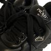 Prada 1E136N Triangle Logo, Triangle, Lace-up, Platform Sole Leather Downtown Sneakers Black Leather Women Used