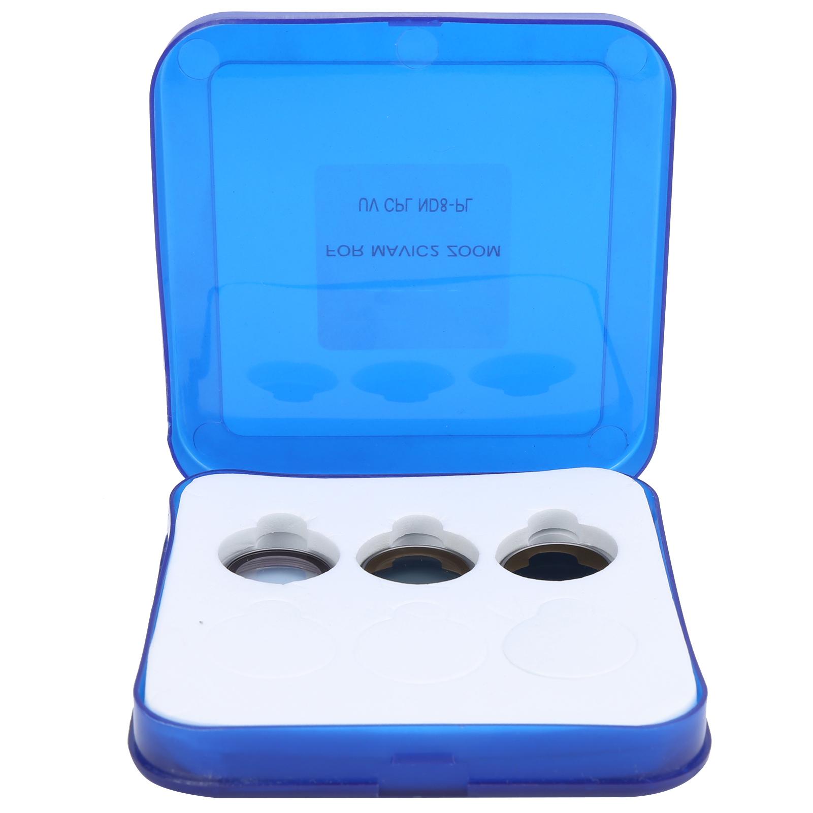 3pcs Camera Lens Filter Professional Filter Set Fit for Mavic 2 Drone (UV+ Adjustable CPL+ ND8PL)