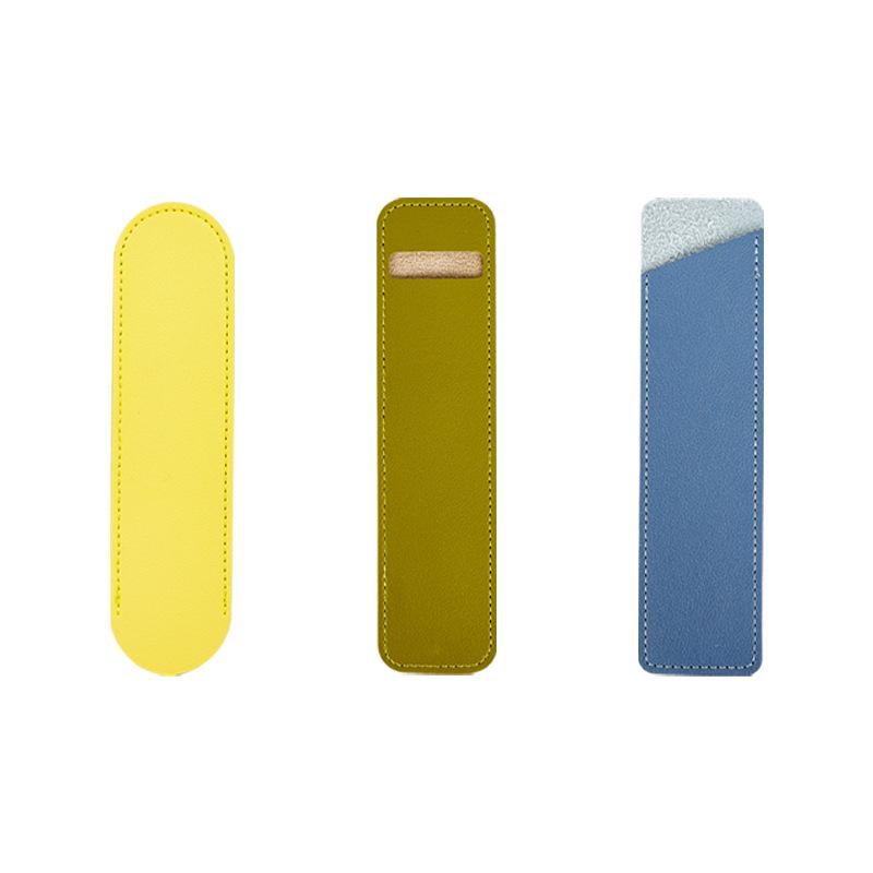 PU Koreaanse Versie Enkele Pennenhouder met Creatieve Logo Bedrukking, Studenten Cadeau Lederen Pennenhouder Ins Handtekening Pennen Beschermhoes