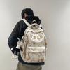 Schoolbag Junior high school student schoolbag Simple printing Graffiti bear backpack Large capacity student backpack Men's travel computer backpack