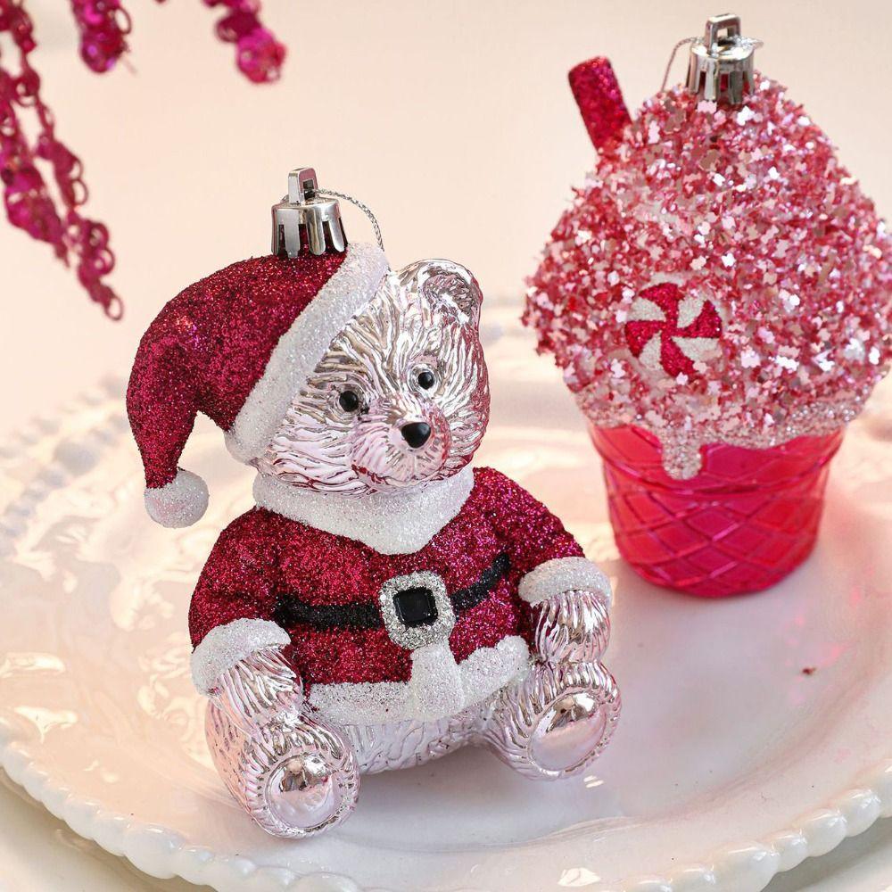 Shatterproof Xmas Tree Hanging Pendant Santa Claus Snowman Pendant Hanging Ornament Party