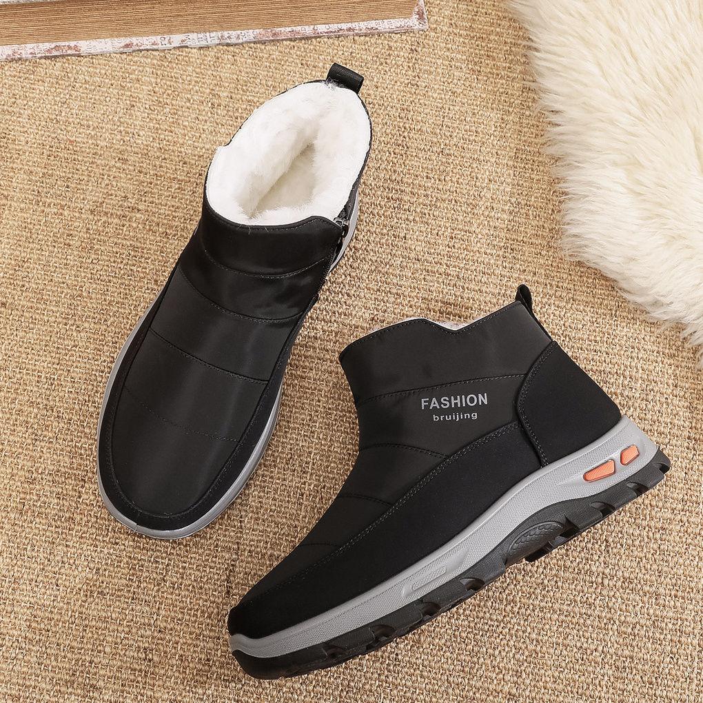 

Мужские зимние теплые ботинки для снега, легкие нескользящие водонепроницаемые полусапожки, подкладка из искусственного меха, для спорта на открытом воздухе, пешего туризма, короткие ботинки для мужчин 45