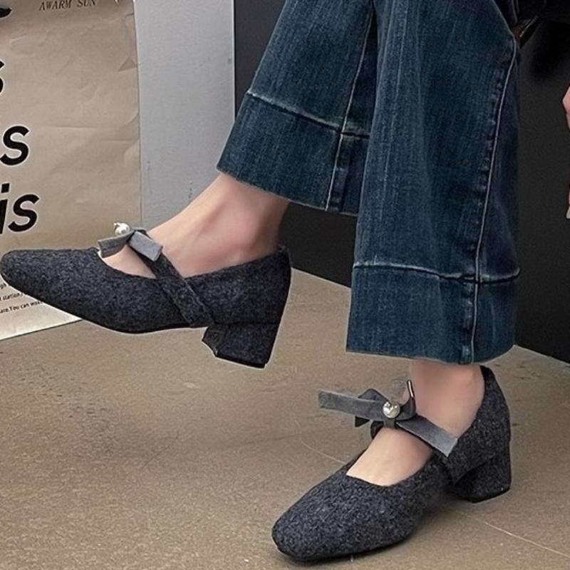 2025 Shallow Mouth Square Toe Women Autumn Casual Female Sneaker Bow-Knot Shoes Elegant Flats Modis Fall Butterfly New on Heels
