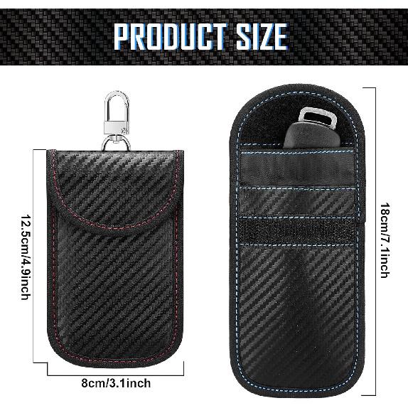 Tallew Faraday Bag For Key Protectors Fob 4 Pcs, Faraday Cage Protector, Car RFID Signal Key Fob Protector, Double Layers