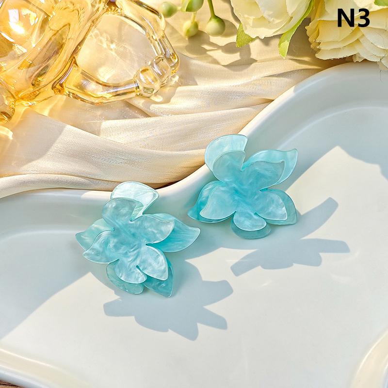 

Summer Fresh Sweet Flower Stud Earrings For Women Acrylic Petals Girls Lovely Floral Small Earrings