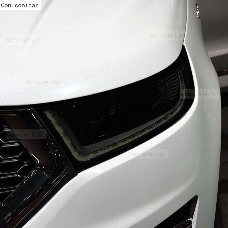 For FORD EDGE 2015-2021 2020 Car Headlight Black TPU Protective Cover Film Front Light Tint Change Color Sticker Accessories