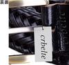 Crbelte Italian Leather Mesh Belt Men Braided Business Genuine Leather Dark Brown 3.5cm Width 115cm Length