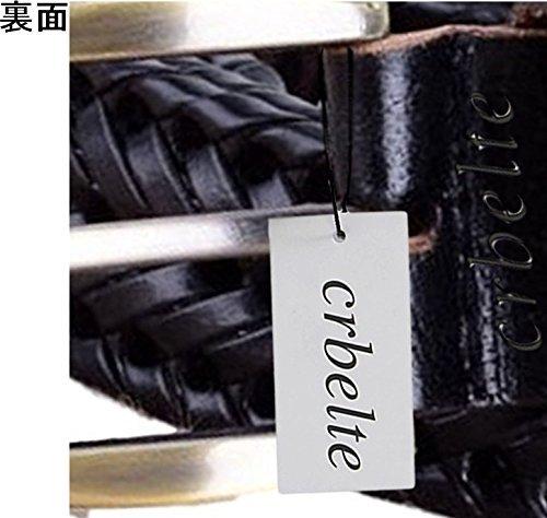 Crbelte Italian Leather Mesh Belt Men Braided Business Genuine Leather Dark Brown 3.5cm Width 115cm Length