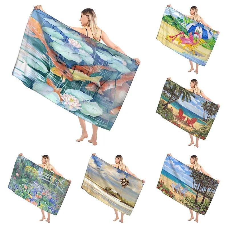 Hawaiian Style Bathroom Adult Soft Bath Towel Sauna Large Beach Towel Modern Fitness Towel Hotel Women'S Shower Quick Drying