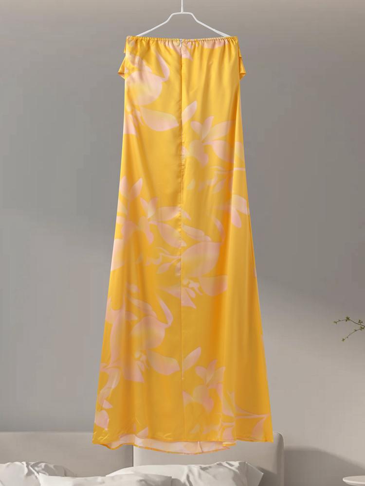 Gedruckt Party Lange Kleid Frauen Sommer Urlaub Strand Lose Weibliche Ärmellose Dame Abend Robe