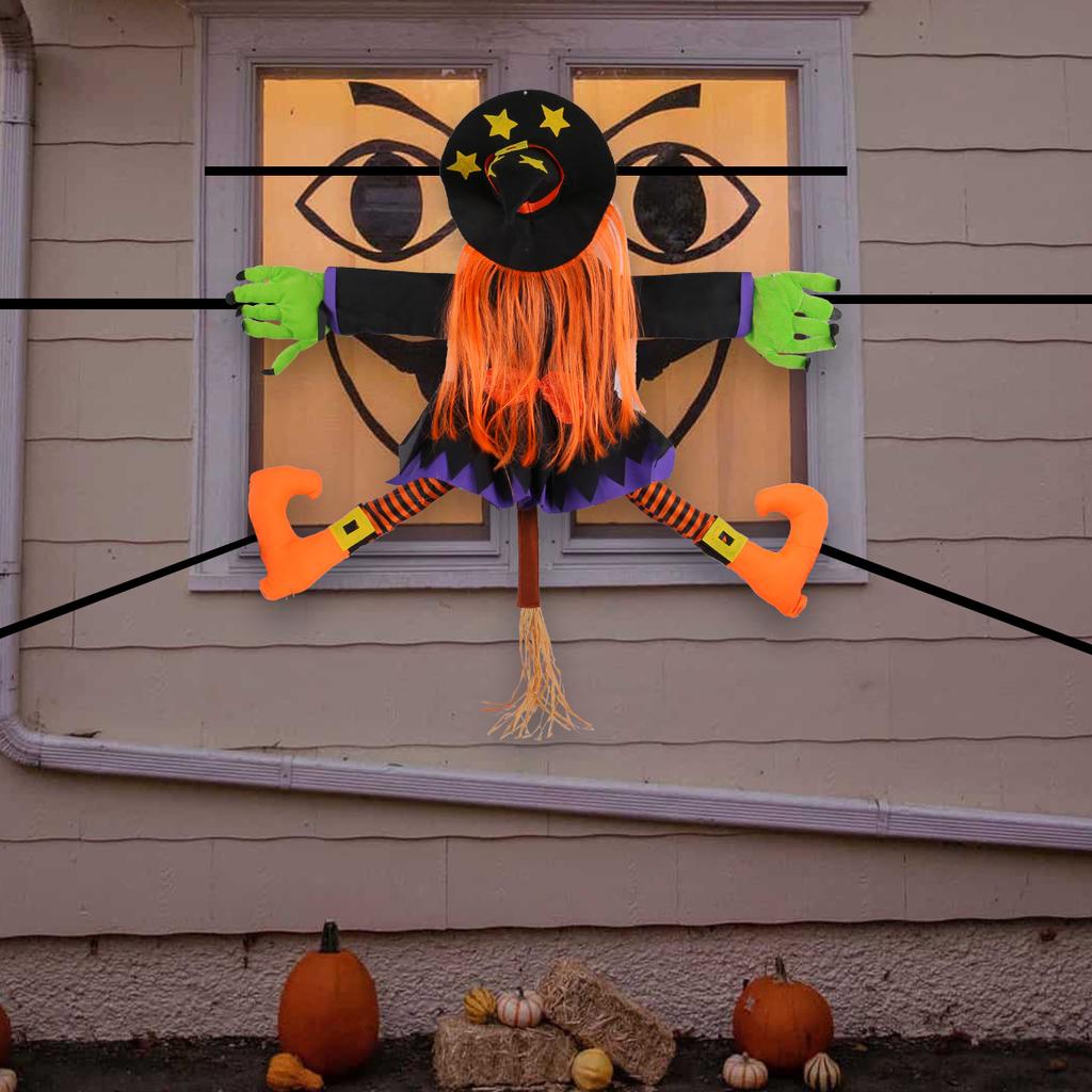 Halloween Witch Hanging Decor Scary Pendant Props Witch Hugging Tree Courtyard Porch Indoor Outdoor Decor Halloween Decoration