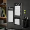 Magnetic Reminder Board List Notepad, Thick Paper Tear-off Checklist Planner, Black Bordered Retro Task Organizer Design for Grocery Shopping